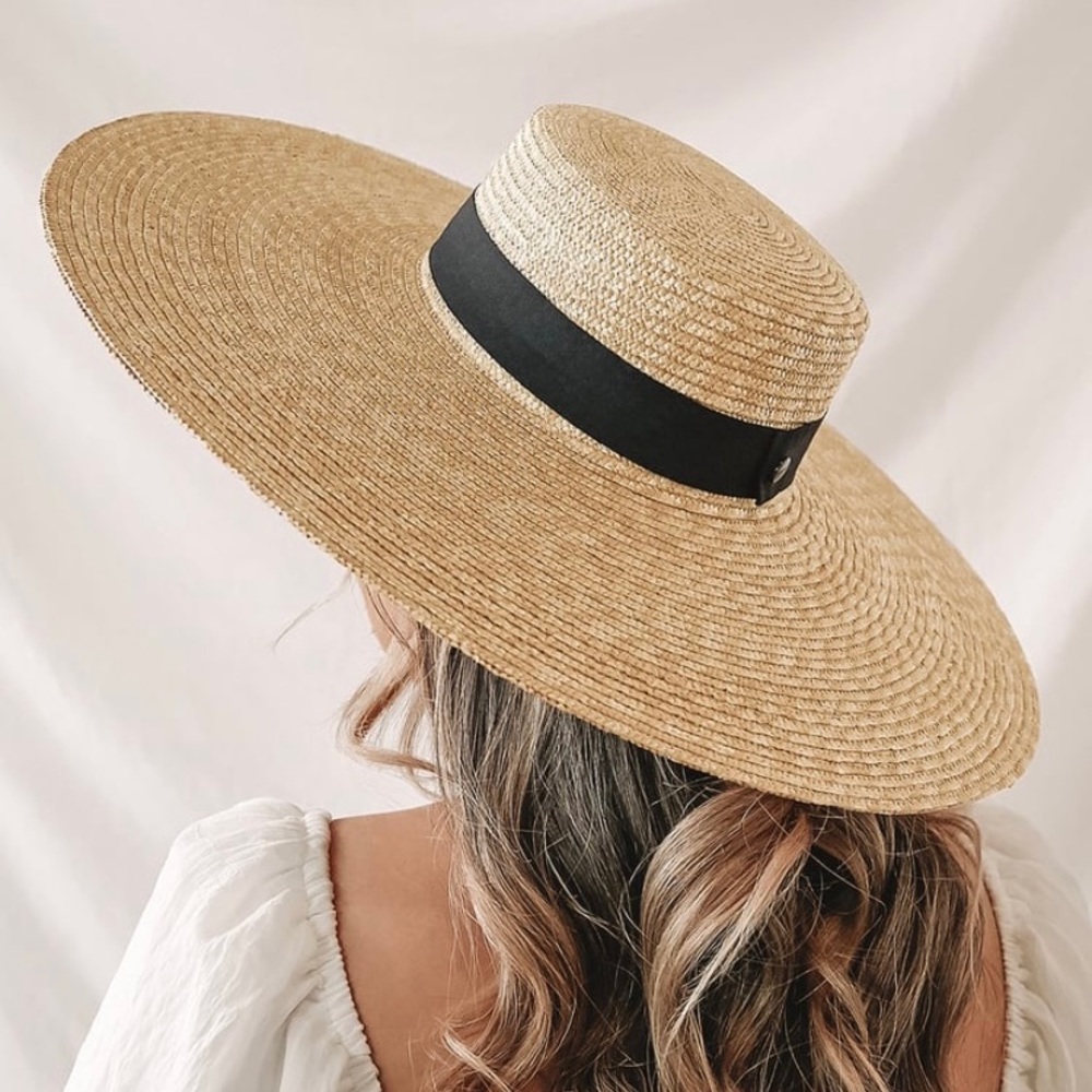 Wide-Brimmed Boater Hat